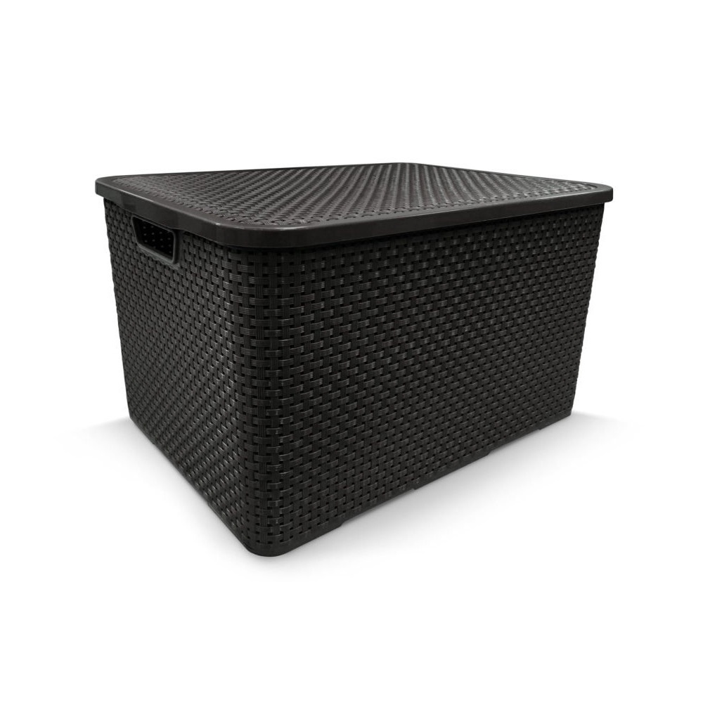 "Encontre a tranquilidade através da organização com a Caixa Organizadora Rattan Cesto com Tampa de 7 Litros! Com ela, v
