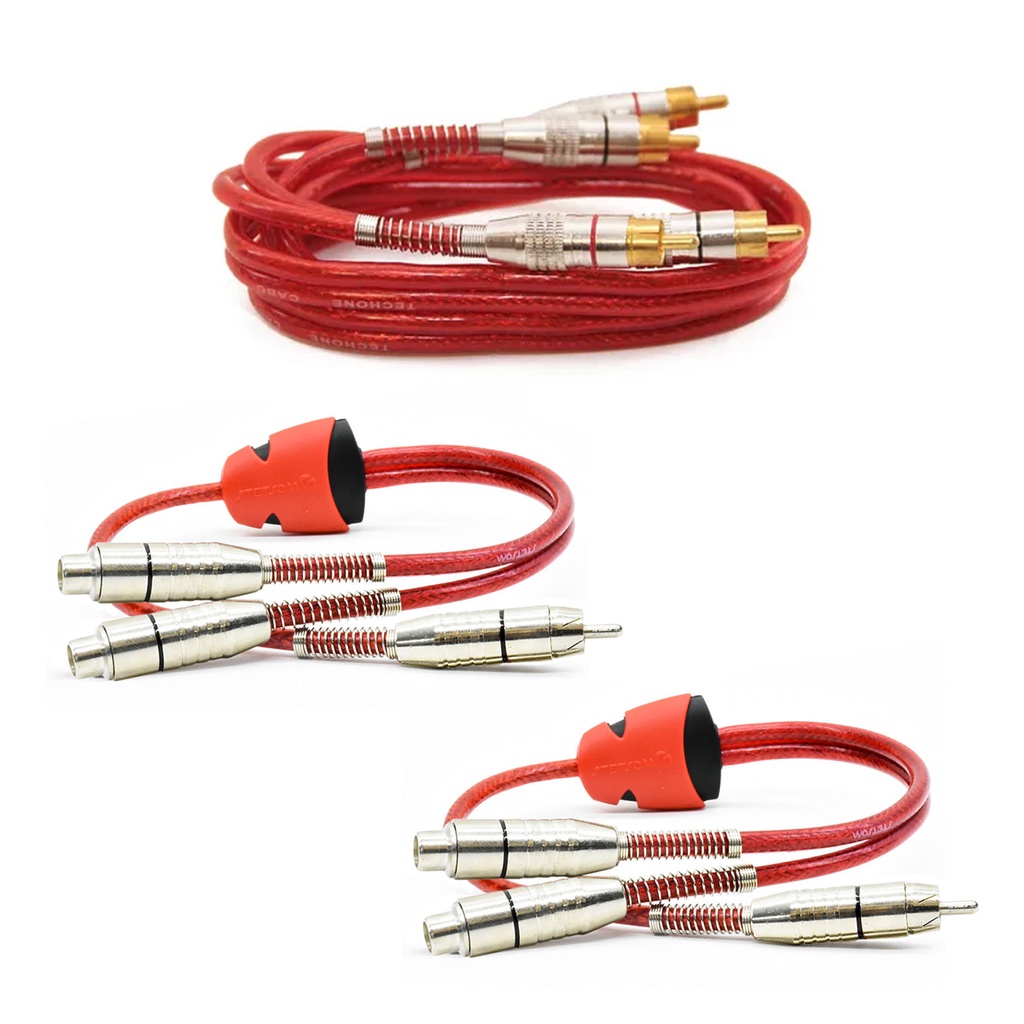 01 Cabo RCA Luxo 1 Metro Plug Banhado + 02 Cabos Rca Stetsom Y 2 Fêmea 1M em Oferta na Shopee