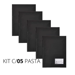 KIT 5 PASTA CATÁLOGO 30 ENVELOPES PRETA