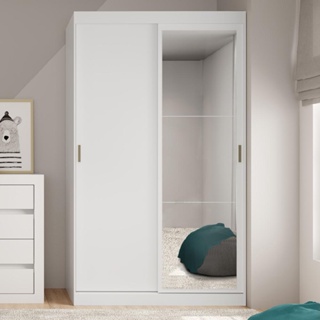 Guarda Roupa Infantil 2 Portas 2 Gav Espelho Branco Carraro Nivus em Oferta na Shopee