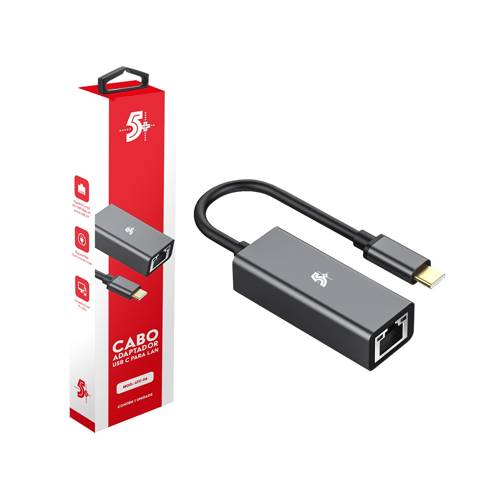 Adaptador Usb 3.1 C Lan Rede Rj45 100/1000mbps - 5+ Nfe