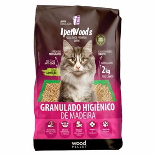 Areia De Madeira Higiênica para Gatos IpetWoods 2kg em Oferta na Shopee