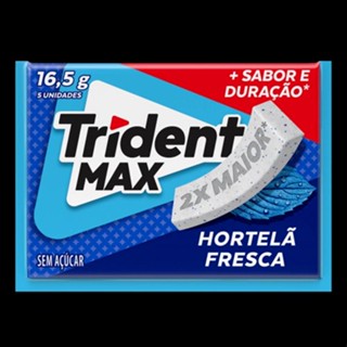 Goma de Mascar Zero Açúcar Hortelã Fresca Trident Max Envelope 16,5 g com 5 Unidades