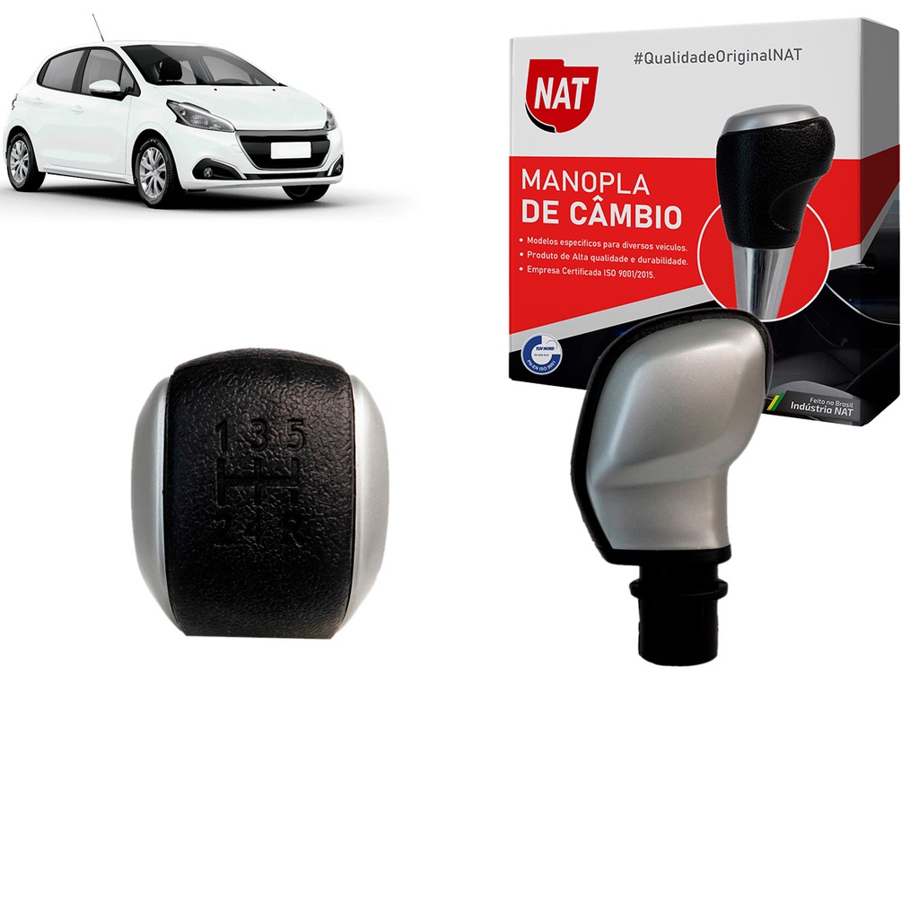 Manopla de Câmbio Peugeot 208 Ano 2014 Até 2020 C/ 5 Marchas em Oferta na Shopee