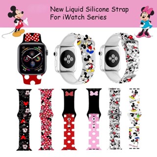 Pulseira Mickey Para Relógio Apple Série 7/5/6/4/3/2/1/SE De Silicone iWatch 8 44mm 45mm 42mm 40mm 38mm 41mm Strap Band 49mm