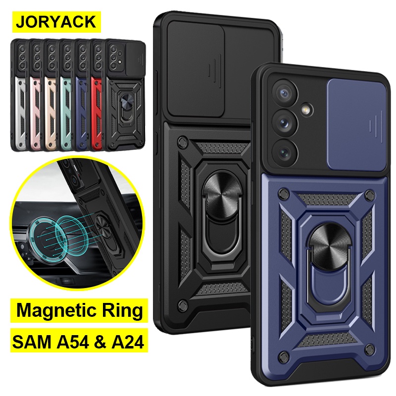 Capa Para Samsung Galaxy A54 A14 A34 A24 A04 A04E A04S Com Porta-Anel Câmera Deslizante À Prova De Choque