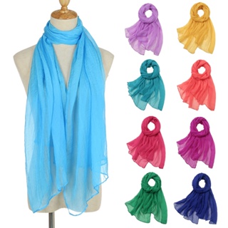 Lenço De Praia Fino Chiffon Scarf Protetor Solar Shawls Cor Sólida Cachecóis Longos Fita De Cabeça Proteção Elegante em Oferta na Shopee