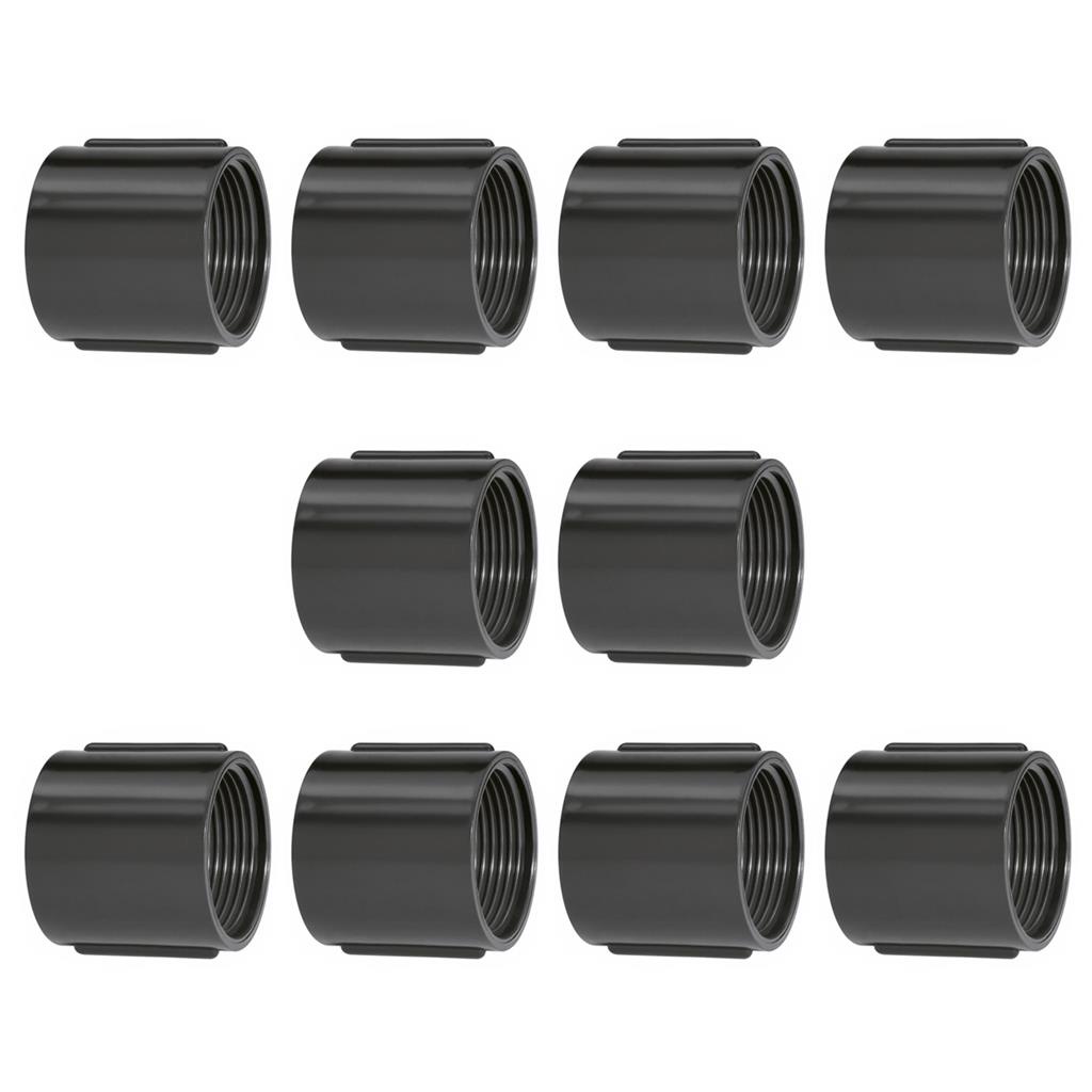 Kit 10 Luvas Eletroduto Roscavel Preto Pvc 3/4 Amanco - Home & Living