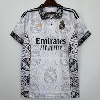 23/24 Real Madrid Edição Especial Camisa Branca Preta De Futebol Masculina