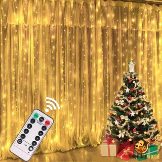 3Mx3M 300 LED Cortina luz cortina romântica para casamento de natal ao ar livre Cortina Led Luzes Pisca Cascata Decoração Janela