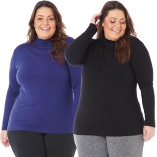 Kit 2 Blusas Cacharrel Gola Alta Inverno Segunda Pele Viscolycra 1130-K2 C1
