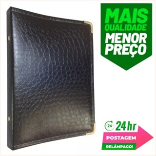 Pasta Coral Hinos Louvor Hinario N°4 Preta Croco Almofadada