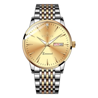 Totalmente automático relógio de quartzo relógio de quartzo duplo calendário noturno luz impermeável dos homens novo em Oferta na Shopee