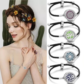 Pulseira De 20mm Aromaterapia Aço Inoxidável Em Forma De Coração De Asasangel Fivela De Couro Ajustável Para Mulheres Jóias Com Difusora