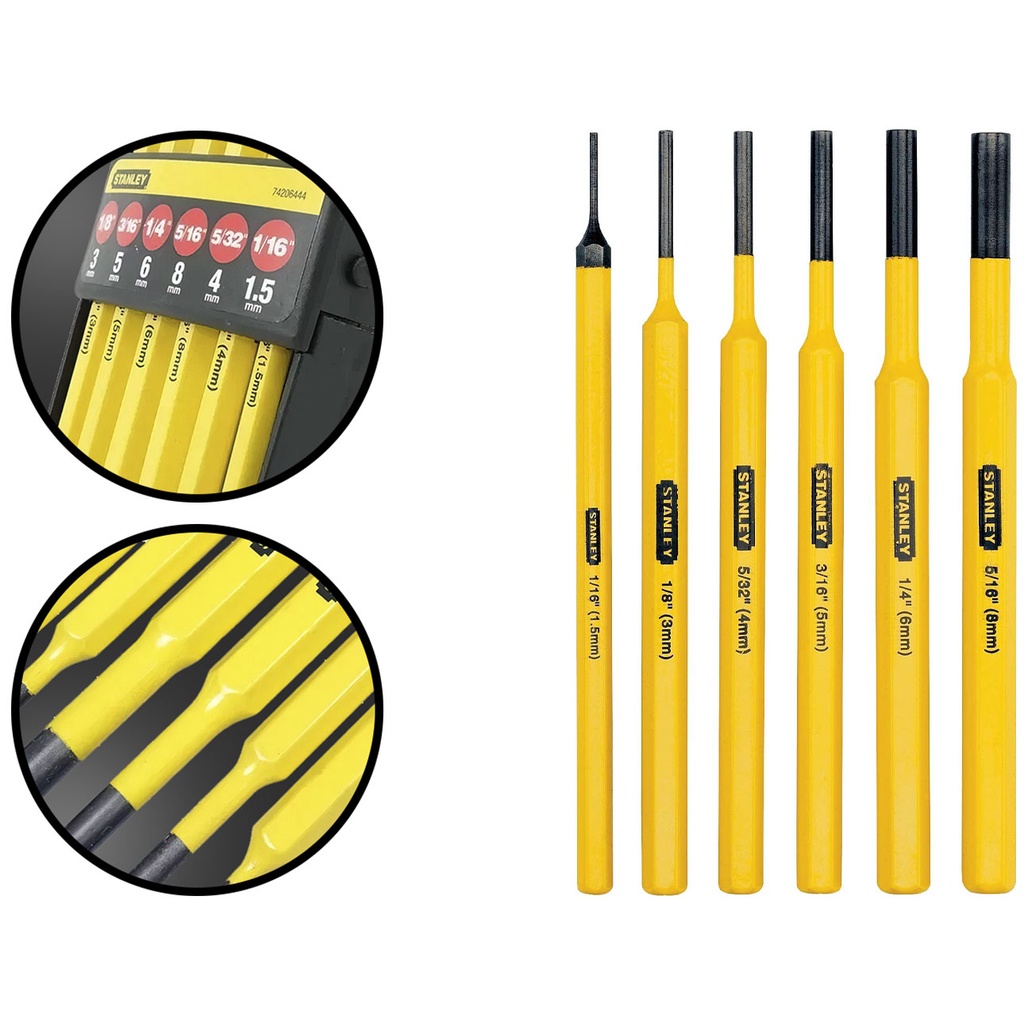 Jogo De Saca Pino Paralelo 1,5mm A 8.0mm 6 Peças Stanley 16-226 em Oferta na Shopee