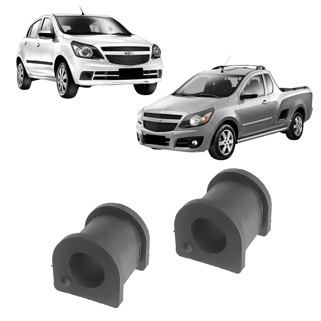 Par Bucha Barra Estabilizadora Dianteira Chevrolet Agile Montana 22MM