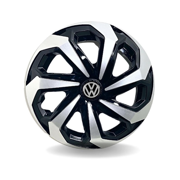 Kit 4x Calota Spider Aro 14 Vw Volkwagen Gol Up Santana Fox + Emblema Resinado