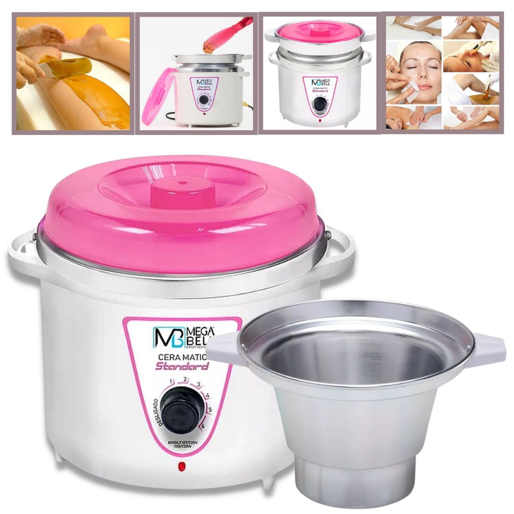 Termocera Aquecedor De Cera Panela De Depilação + Refil 900g Branco e Rosa