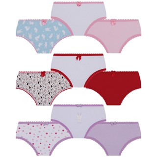 Kit 9 Calcinhas Infantis Estampada Lobinha Lupo