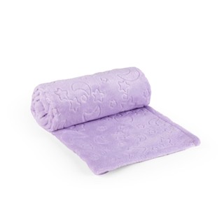 Manta Para Bebê Fleece 3D Mantinha De Berço Desenhada Lilás