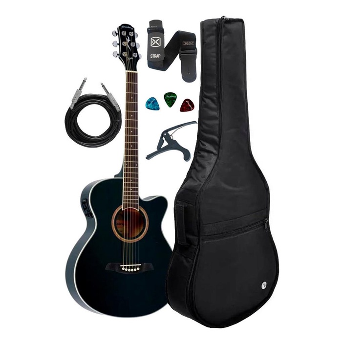 Kit Violao Eletrico Strinberg Berlin Be30c Black +acessorios em Oferta na Shopee