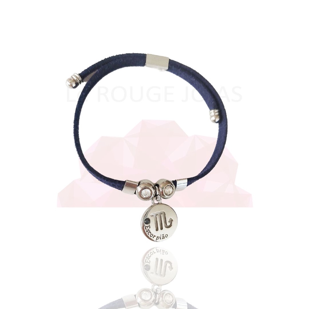 Pulseira de signo regulável cristal-banho platina-Escorpião