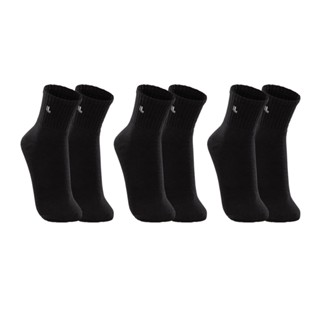 Kit 3 Pares Meias Lupo 3245 Cano Médio Algodão - Preto