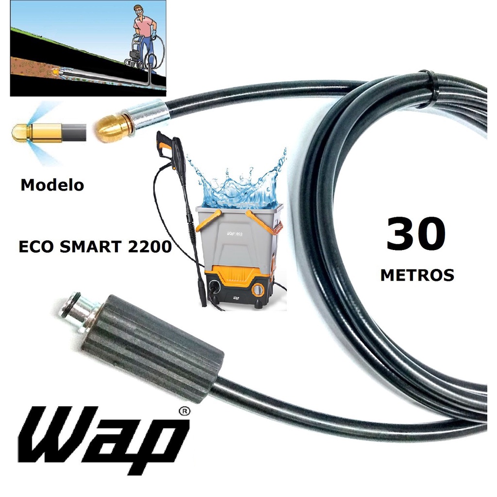 Mangueira desentupidora de tubulação WAP - 30 Metros - Wap ECO SMART