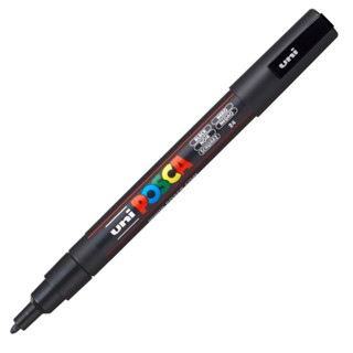 Caneta Posca PC-3M preta Uni-Ball