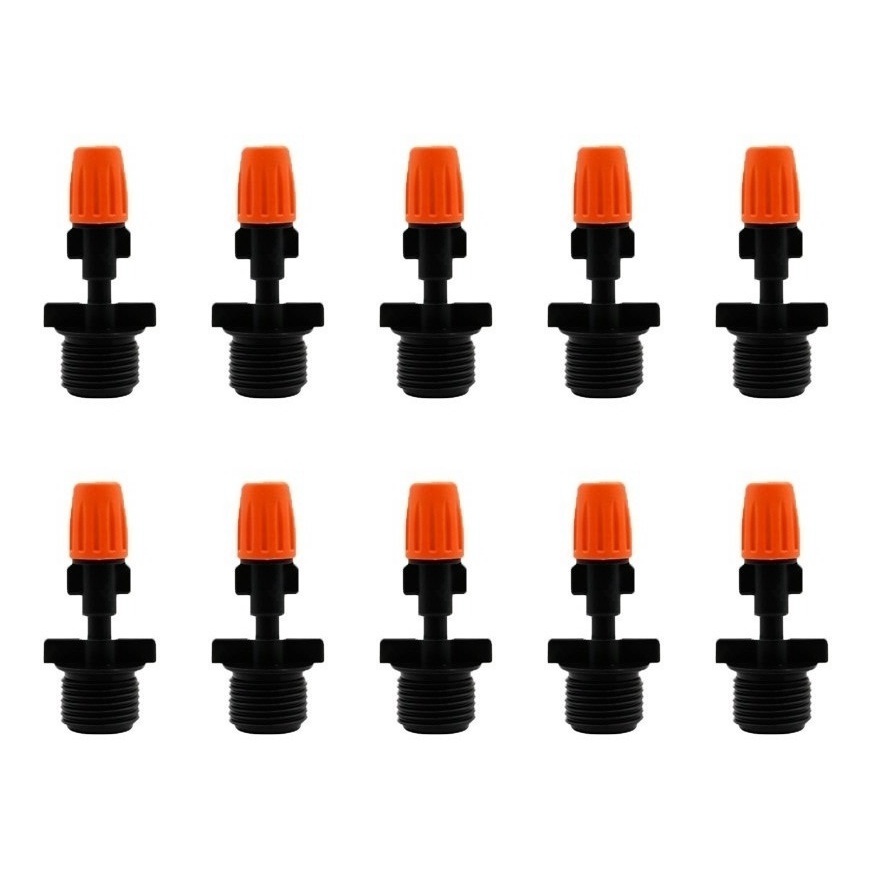 Bico Nebulizador Regulável 1/2 Roscavel - P/ Tubo Pvc - Kit 10 Unidades - Névoa Nebulização