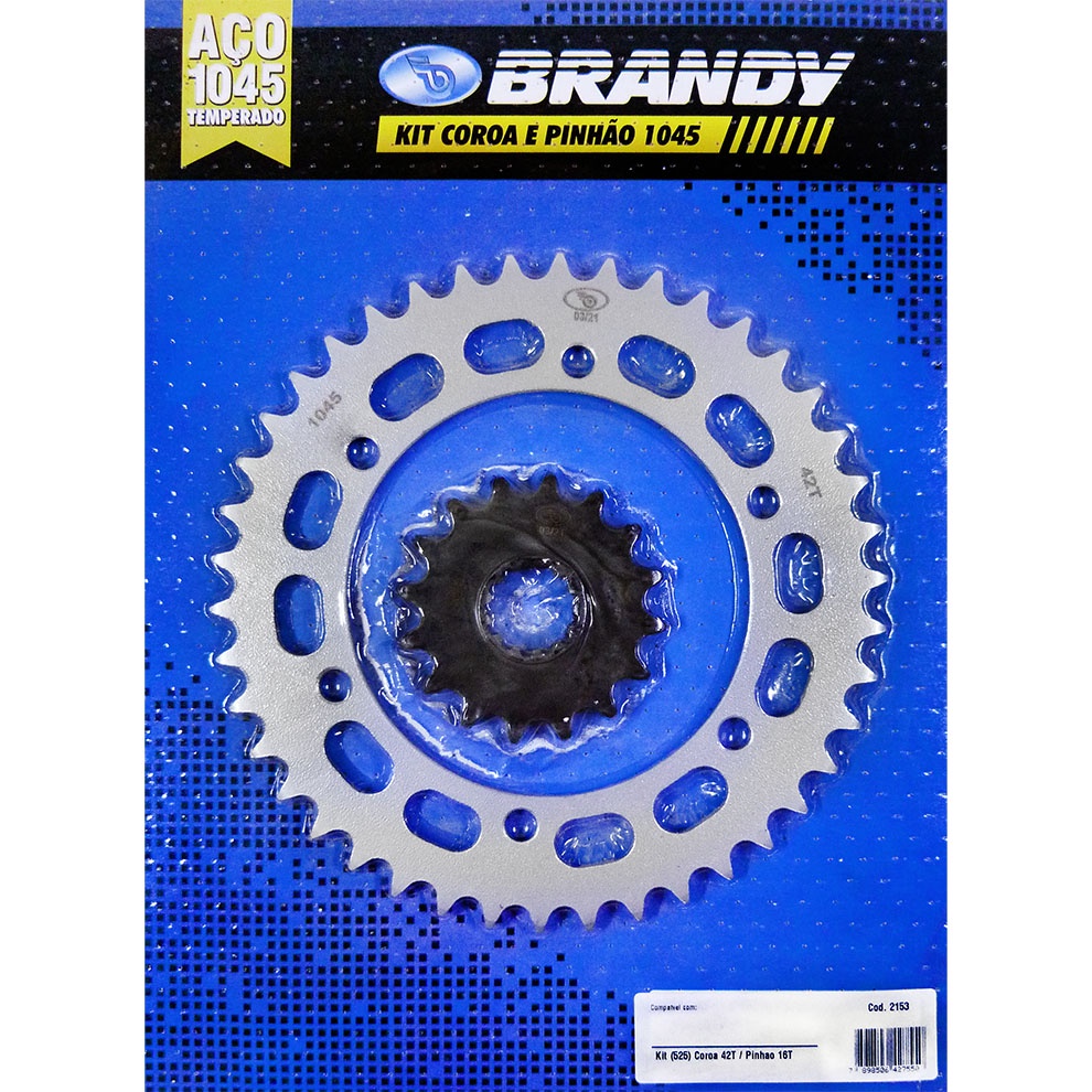 Kit Relação para Moto Yamaha TDM 900 2002 até 2013 Sem Corrente - Brandy