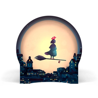Luminária Circular Serviço de Entrega da Kiki Studio Ghibli em Oferta na Shopee