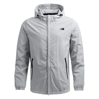 Casaco Casual Homem Frontal Traseiro TNF Capuz À Prova De Vento , Cor Sólida Com Zíper Cardigan Top
