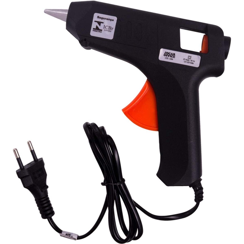APLICADOR DE COLA QUENTE + 2 REFIL GROSSO 40W BIVOLT - LEO