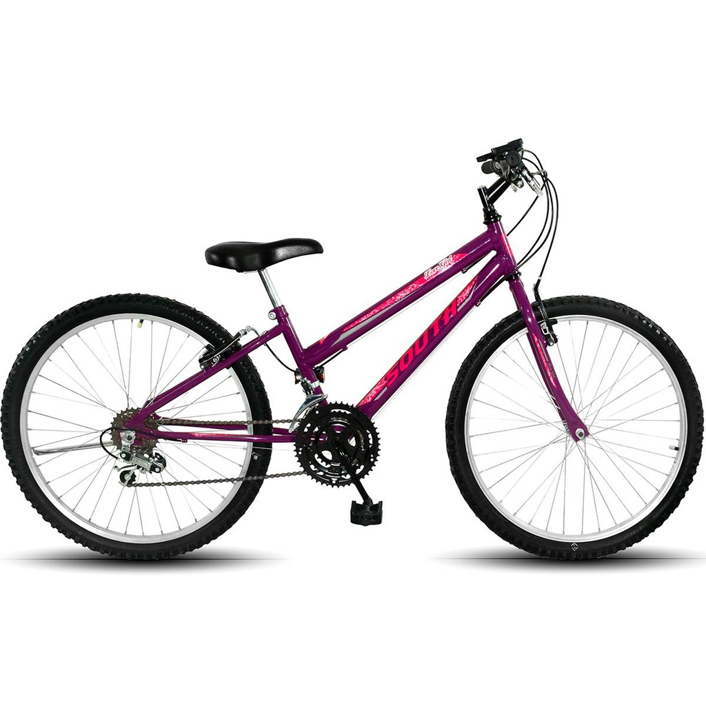 Bicicleta Aro 24 Infantil 18 marchas South Love Girl Freio V-Brake - Sports & Outdoors