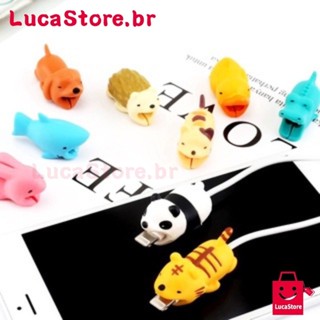Protetor De Cabo USB em formato de Mordida De Animal Para Iphone Android tipo c pronta entrega