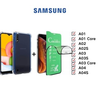 Kit Película 3D Hidrogel Cerâmica + Capa Capinha Transparente P/ Samsung Galaxy A01/ A01 Core/ A02/ A02S/ A03/ A03S/ A03 Core/ A04/ A04S Pronta Entrega