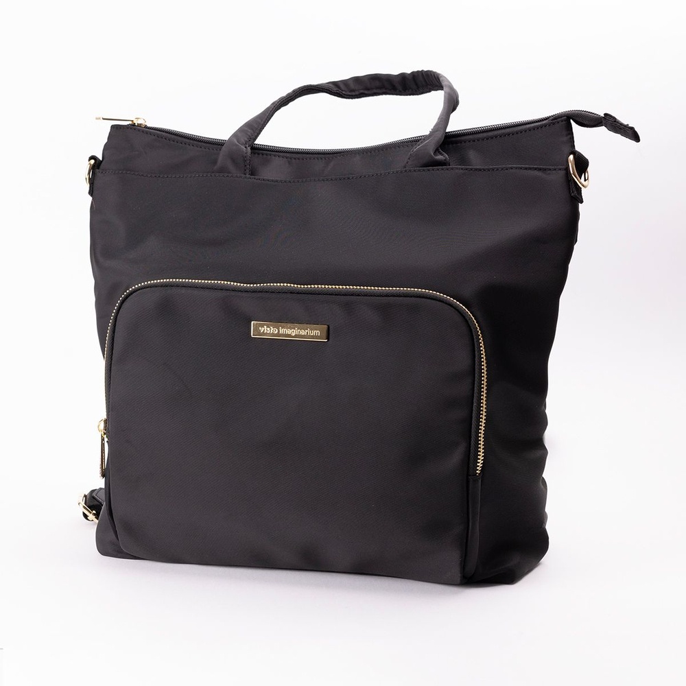 Bolsa mochila preta detalhes dourado - Imaginarium - Women Bags