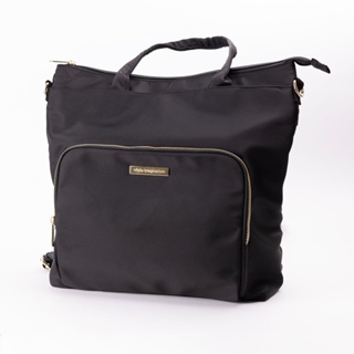 Bolsa Feminina Transversal Mochila Preta Com Detalhes em Dourado Imaginarium em Oferta na Shopee