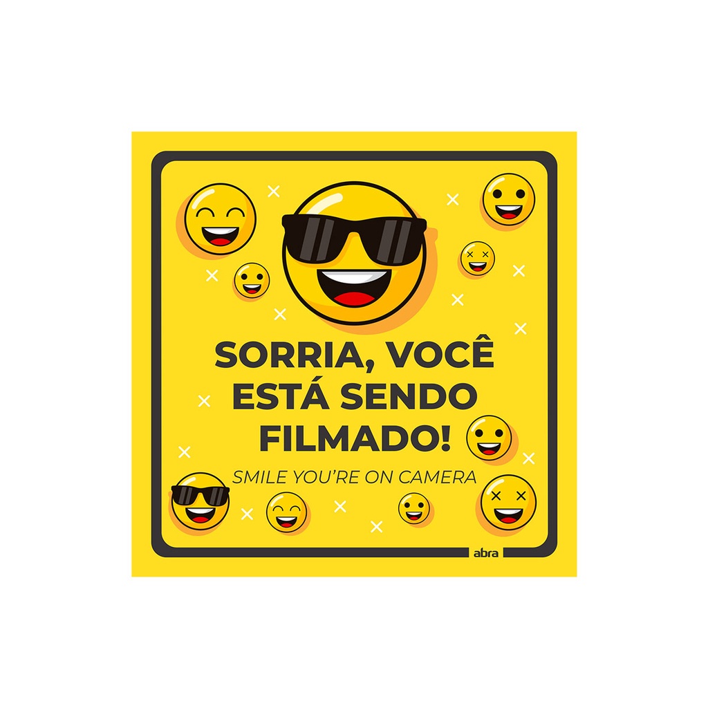 Placa Sorria Você Está Sendo Filmado 15x15 cm (c) em Oferta na Shopee