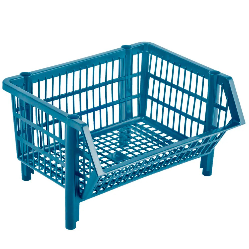 Cesto expositor plástico empilhável pequeno 24 x 44 x 34 cm - COPAZ