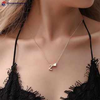 DREAMFOREST Fashion Love English Letter Minimalist Necklace Criativo Versátil Amor Pingente De Liga Colar Clavícula Cadeia Mulher Jóias G9X7