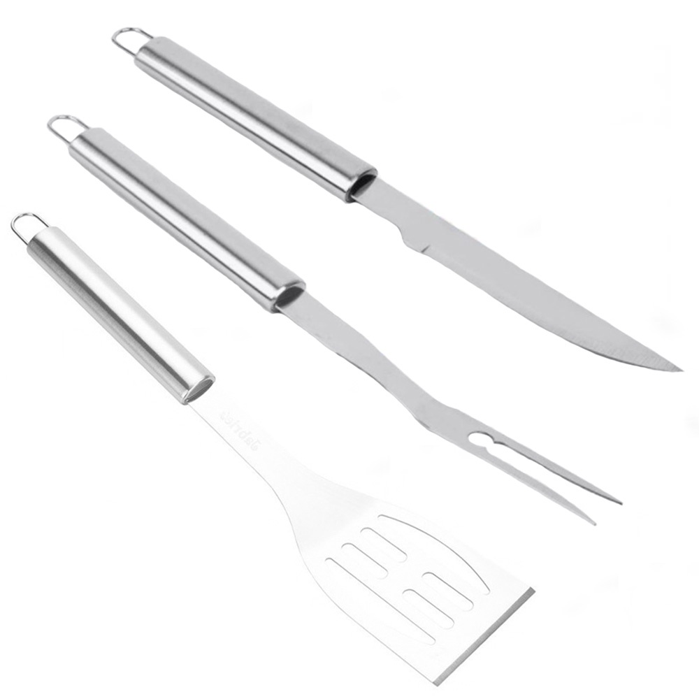 Kit churrasco espátula vazada longa faca garfo trinchante grelha churrascaria carne lanche chapa chapeiro fritura utensilio inox chef cozinha omelete