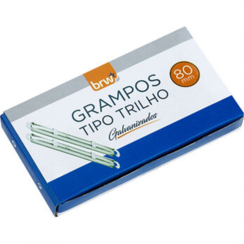 Grampo Trilho 80mm Galvanizado com 50 unidades BRW em Oferta na Shopee