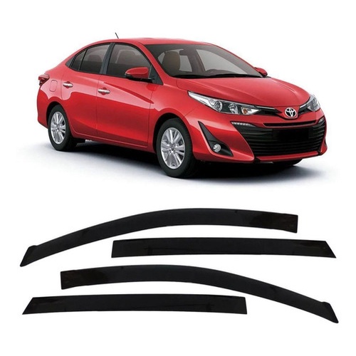 Calha de Chuva Defletor Slim Toyota Yaris Sedan 2018 a 2024 4 Portas Ecoflex