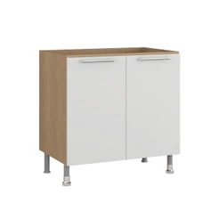 Balcão Cozinha Ditália Aspen 2Pt CD-102 Carvalho/Branco