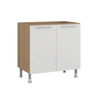 Balcão Cozinha Ditália Aspen 2Pt CD-102 Carvalho/Branco em Oferta na Shopee