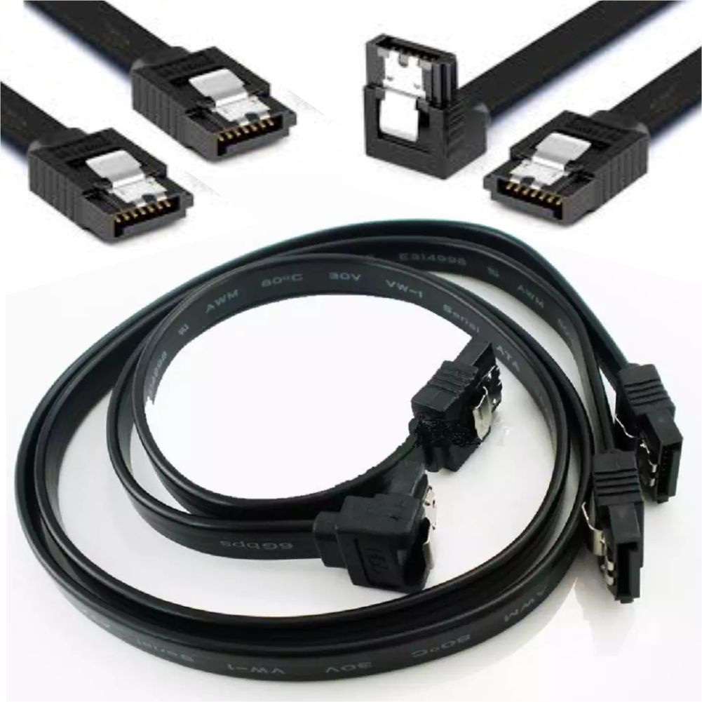 Kit 2 Cabos Sata Original Asus Gigabyte Transferencia Dados Preto PC Desktop Servidor 35cm em Oferta na Shopee