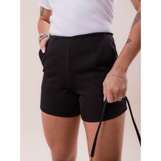 Short alfaiataria básico feminino com zíper e bolso