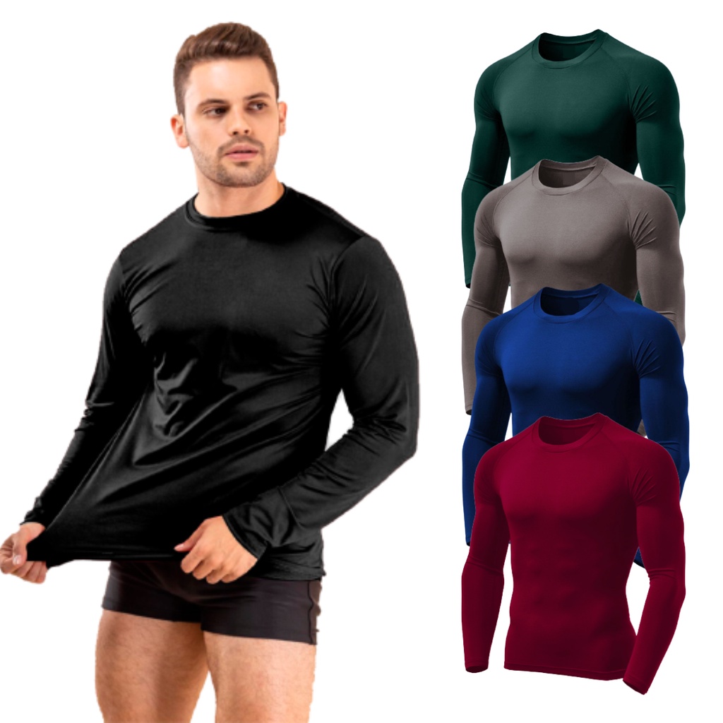 Camisa Térmica Masculina Segunda Pele Proteção Uv Compressão Frio Calor Unissex